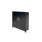 Black Lacquer Zodiac Moon Face Hardware Credenza Storage Cabinet ws4059S