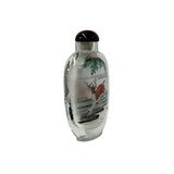 Chinese Inside Oriental Tree Deers Graphic Glass Art Bottle ws4169S