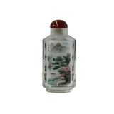 Chinese Inside Oriental Tree Mountain Graphic Glass Art Bottle ws4173S