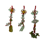 Set 5 Chinese Jade Stone Carved Beads Charm Tassel Display Art ws4202S