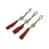 Set 3 Chinese Jade Stone Carved Accent Charm Tassel Display Art ws4204S