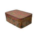 Vintage Pink Blossom Flower Graphic Rectangular Paper Mache Box ws4295S