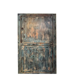 Rustic Oriental Distressed Blue Tall Slim 4 Doors Storage Cabinet ws4316S