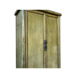 Oriental Distressed Light Olive Green Tall Narrow Noodle Cabinet Armoire ws4337S