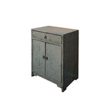 Distressed Gloss Gray Drawer Small End Table Nightstand Cabinet ws4339S