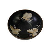 Chinese Ware Brown Black Glaze Butterflies Ceramic Bowl Cup Display ws3157S