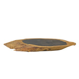 12" Natural Brown Wood Irregular Oval Shape Table Top Stand Riser ws2956S