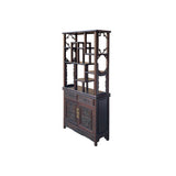 Pair Brown Oriental Two Sided Display Curio Cabinet Room Divider cs6113CS