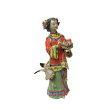 Chinese Oriental Porcelain Qing Style Dressing Cranes Flower Lady Figure ws3683S