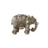 Ceramic Elephant Trunk Holding Ingot Delicate Accent Decor Figure ws3840S