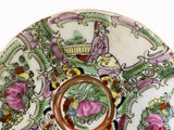 Set 3 Chinese Oriental Canton Porcelain Flowers Graphic Display Plate ws3868S