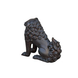 Chinese Oriental Rustic Bronze Metal Foo Dog Lion Fengshui Display Figure ws3988S