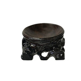 2.75" Dark Brown Wood Carving Hollow Circular Table Top Stand Riser ws4006S