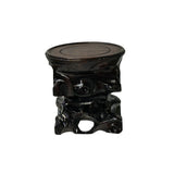 2.75" Dark Brown Wood Carving Square Round Table Top Stand Riser ws4008S