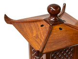 Oriental Medium Brown Wood Square Tower Pagoda Shape Table Lamp ws4113S