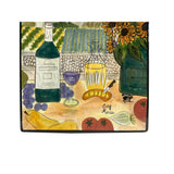 Handmade Square Wine Bottle Glass Scenery Flower Display Art Plate ws4117S