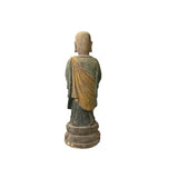 Chinese Rustic Wood Standing Prayer Hands Lohon Monk Statue ws4167S