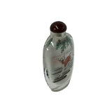 Chinese Inside Oriental Tree Deers Graphic Glass Art Bottle ws4169S