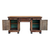 Vintage Traditional Single Plank Wood Top Carving Desk Console Table Cabinet ws4250S