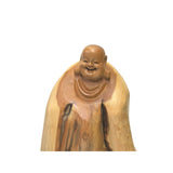 8.5" Chinese Cypress Wood Carved Irregular Shape Happy Buddha Statue ws4221S