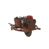 Chinese Rosewood Wine Pot on Single Wheel Cart Miniature Display Art ws4284S