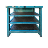 Distressed Turquoise Blue Rattan Shelves Bookcase Display Cabinet ws4321S