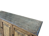 Distressed Gloss Light Olive Green 4 Doors Drawers Credenza Sideboard Console Cabinet ws4327S