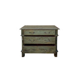 Distressed Gray Brownish Marks 3 Drawers Credenza Storage Cabinet ws4370S