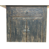 Distressed Rustic Black Rough Grain Wood Side Table Nightstand Cabinet ws4315S