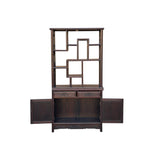 Pair Brown Oriental Two Sided Display Curio Cabinet Room Divider cs6113CS