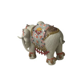 Ceramic Elephant Trunk Holding Ingot Delicate Accent Decor Figure ws3840S