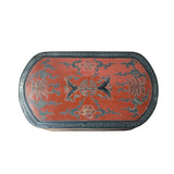 Chinese Brick Red Lacquer Color Treasure Graphic Stack Box Basket ws3912S