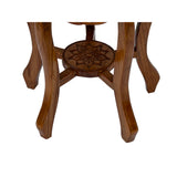 Oriental Light Brown Natural Wood Grain Round 5 Legs Stool Side Table ws4273S