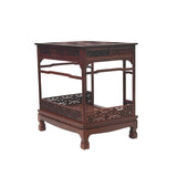 Chinese Rosewood Handmade Canopy Bed Miniature Display Art ws4276S