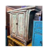 Vintage Distressed Turquoise Finish Slim Narrow Foyer Side Table ws4378S