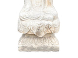 Chinese Oriental Distressed White Marble Stone Carved Sitting Buddha cs7212S