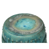 Vintage Distressed Turquoise Clay Round Double Coins Garden Stool Table ws4272S