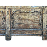 Distressed Olive Lacquer Scroll Motif Doors Credenza Sideboard Console Table ws4369S