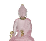 Pink Crystal Glass Bhaiṣajyaguru Medicine Guru Lapis Lazuli Light  Buddha Statue ws4827S