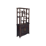 Pair Brown Oriental Two Sided Display Curio Cabinet Room Divider cs6113CS