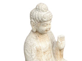 Chinese Oriental Distressed White Marble Stone Carved Sitting Buddha cs7212S