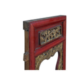 Vintage Chinese Red Golden Carving Rectangular Wood Wall Panel Art ws4212S