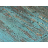 Chinese Distressed Turquoise Aqua Blue Low Square Coffee Table ws4069S