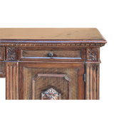 Vintage Traditional Single Plank Wood Top Carving Desk Console Table Cabinet ws4250S