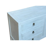 Distressed Off White Tall Moon Face 6 Drawers Slim Foyer Side Table ws4254S