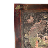 Vintage Chinese Color Lacquer People Scenery Graphic Low Kang Coffee Table ws4081S