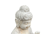 Chinese Oriental Distressed White Marble Stone Carved Sitting Buddha cs7212S