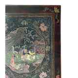 Vintage Chinese Color Lacquer People Scenery Graphic Low Kang Coffee Table ws4081S