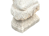 Chinese Oriental Distressed White Marble Stone Carved Sitting Buddha cs7212S