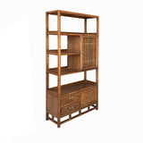 chinese-elm-wood-brown-display-bookcase-cabinet